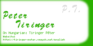 peter tiringer business card