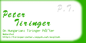 peter tiringer business card